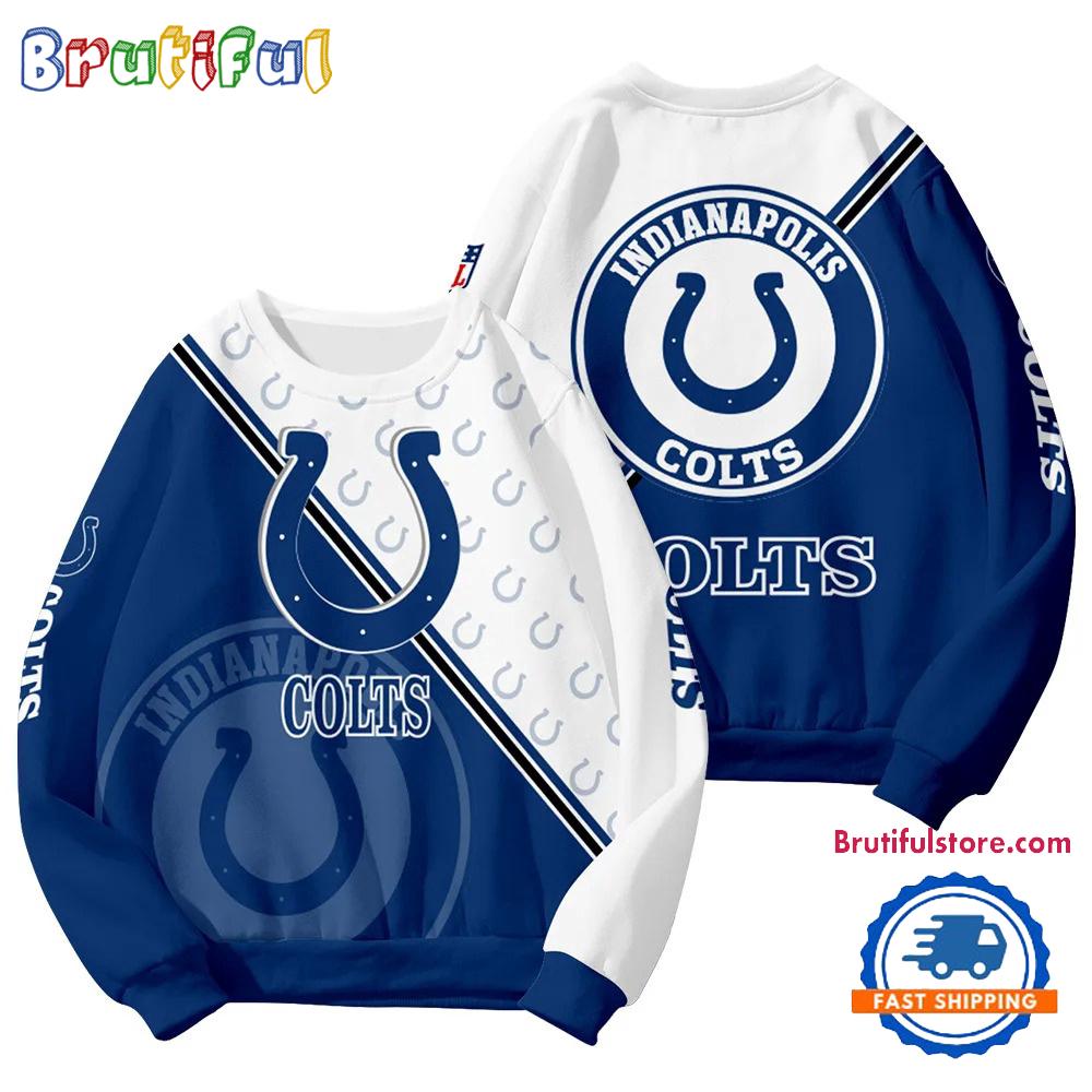 Indianapolis Colts 2025 NFL Customized Round Neck Sweatshirt