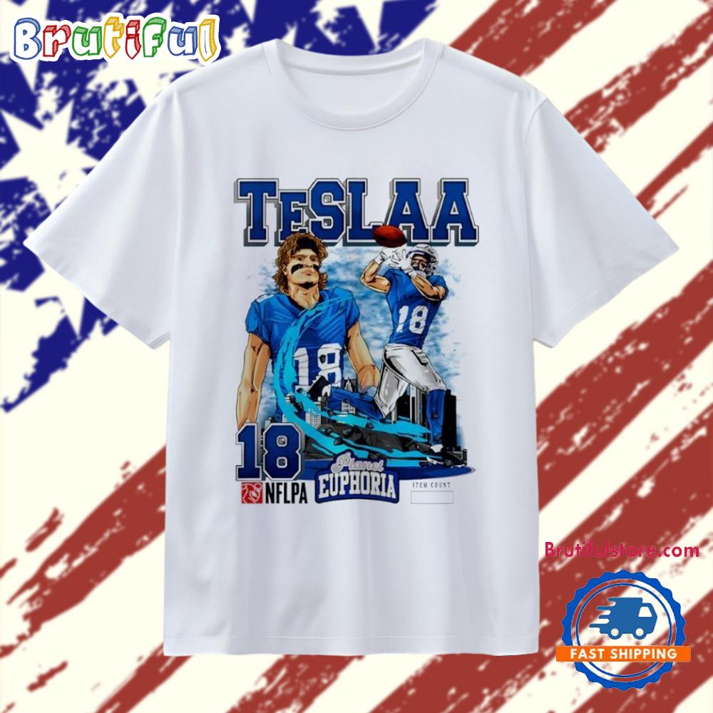 Isaac TeSlaa Detroit Lions player city skyline graphic T Shirt