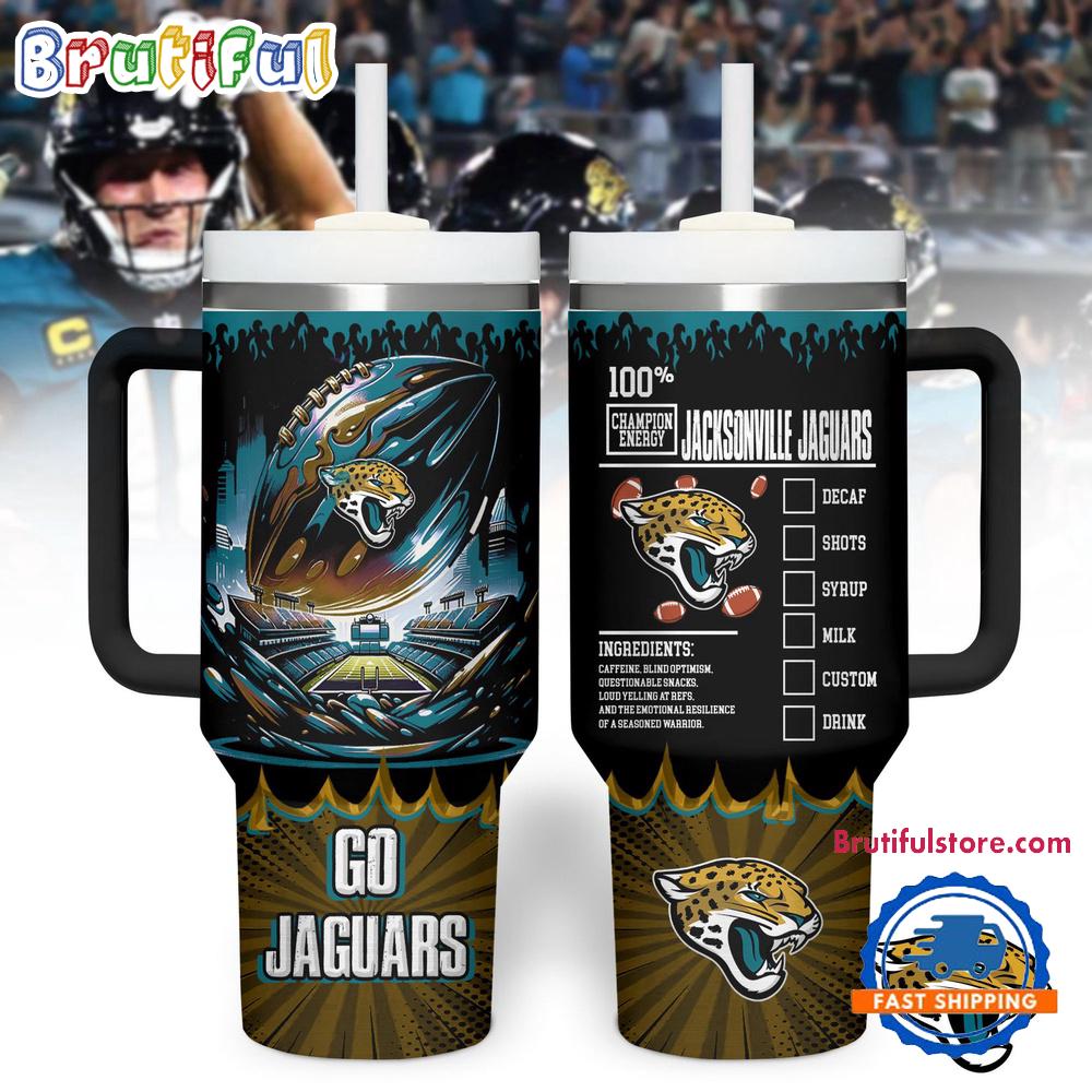 Jacksonville Jaguars 2025 NFL Champion Energy Tumbler Handle Cup 40oz