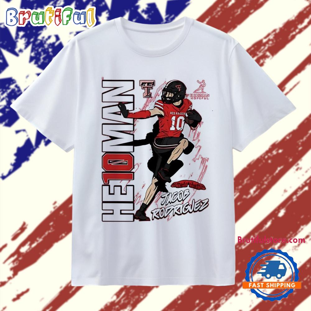 Jacob Rodriguez He10man Heisman Texas Tech Red Raiders T Shirt