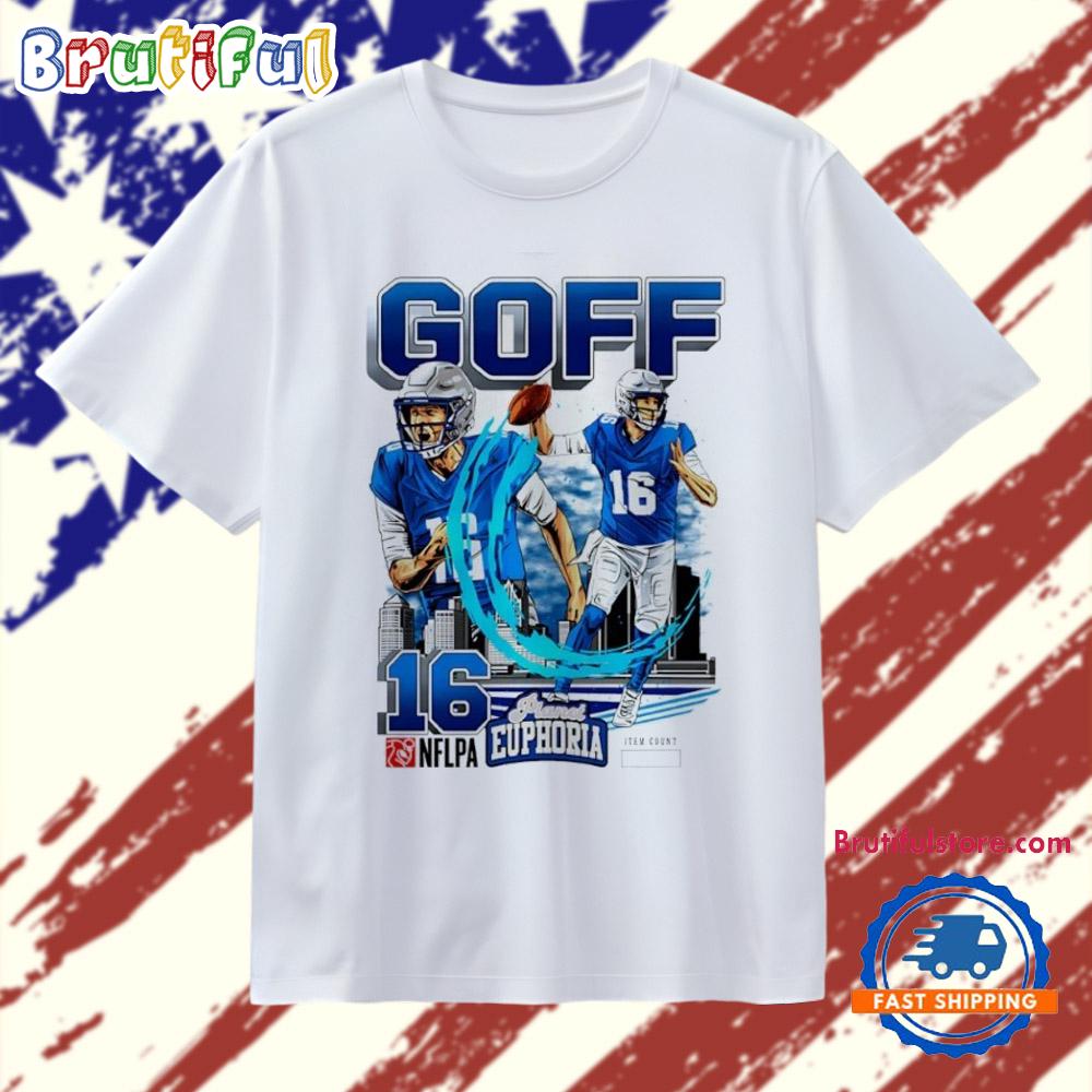 Jared Goff Detroit Lions player city skyline graphic T Shirt