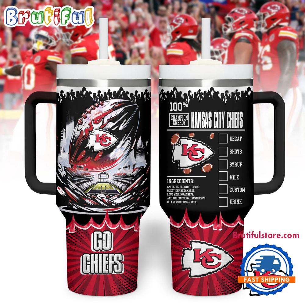 Kansas City Chiefs 2025 NFL Champion Energy Tumbler Handle Cup 40oz