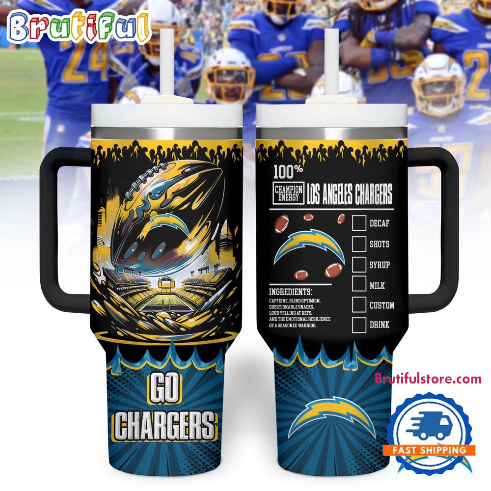Los Angeles Chargers 2025 NFL Champion Energy Tumbler Handle Cup 40oz