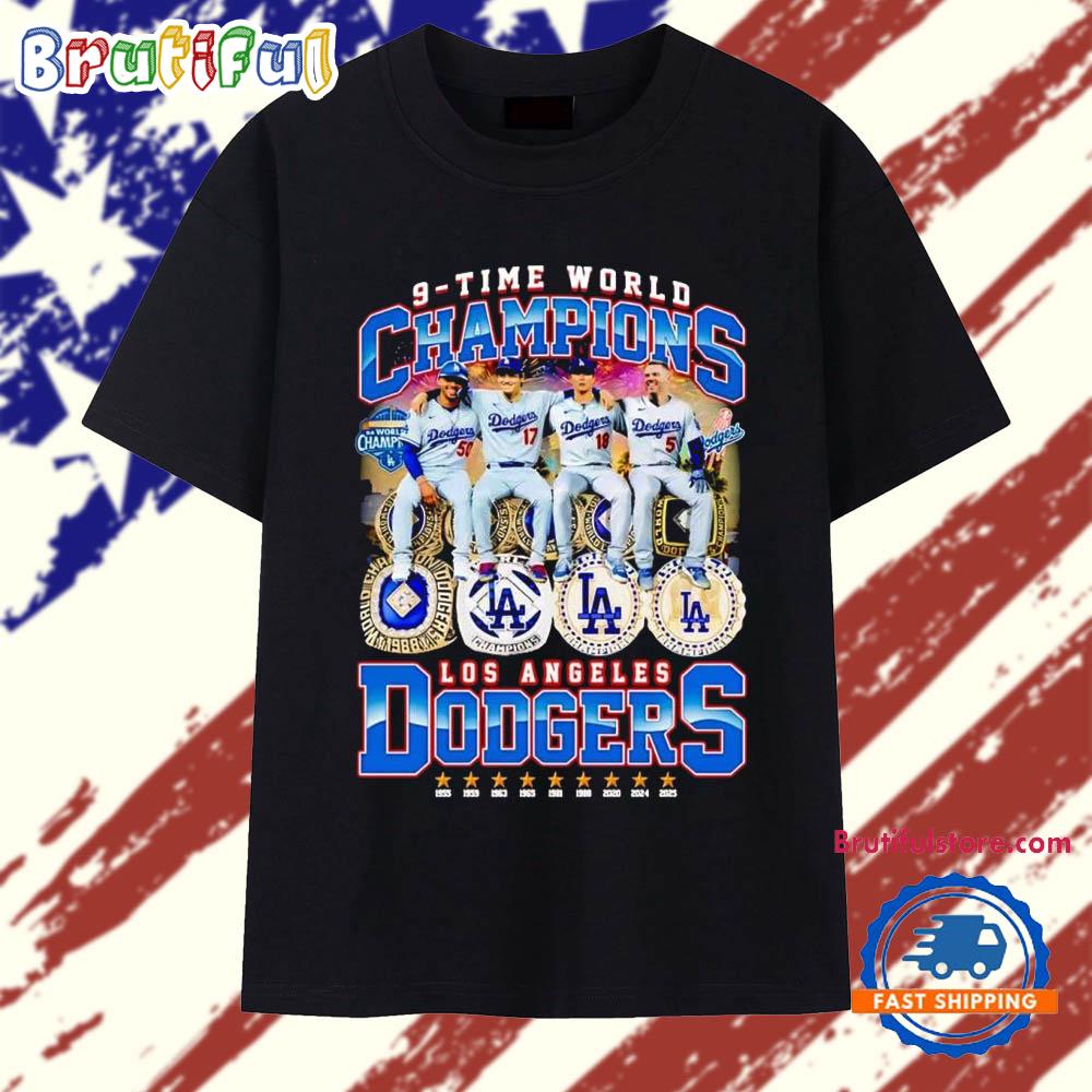 Los Angeles Dodgers 9-time World Series Champions Players T Shirt