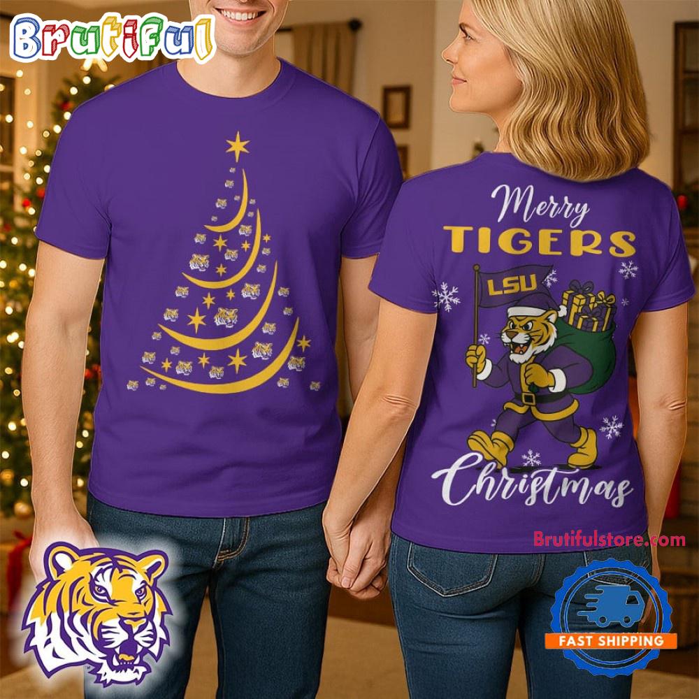 LSU Tigers 2025 NCAA Merry Christmas Unisex 3D Shirt