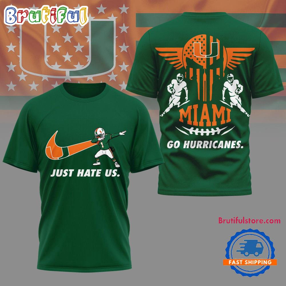 Miami Hurricanes 2025 NCAA Just Hate Us Limited 3D Shirt