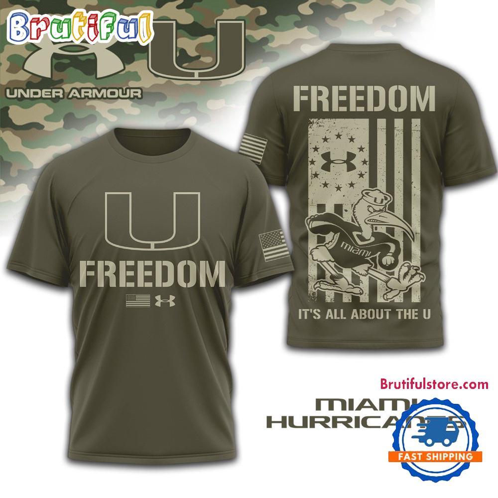 Miami Hurricanes NCAA Freedom Under Armour Limited Edition 3D Shirt