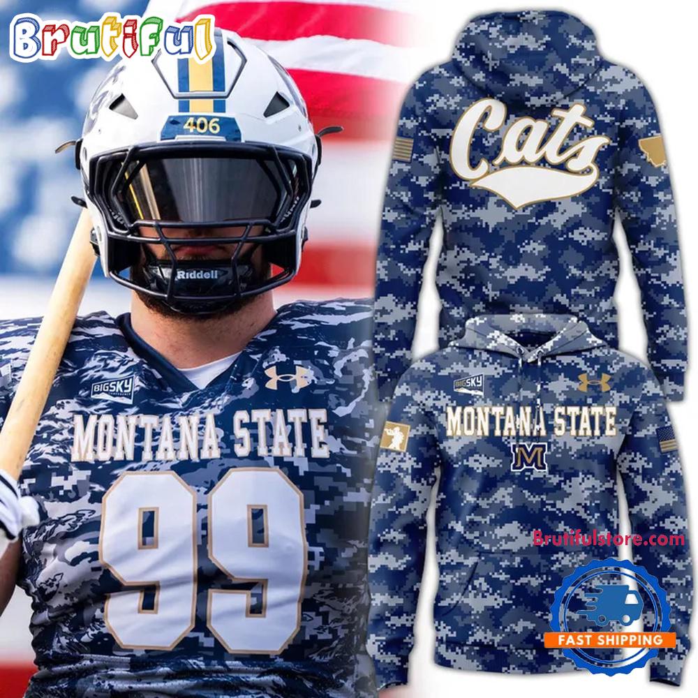 Montana State Bobcats 2025 Football Salute to Service Hoodie Shirt
