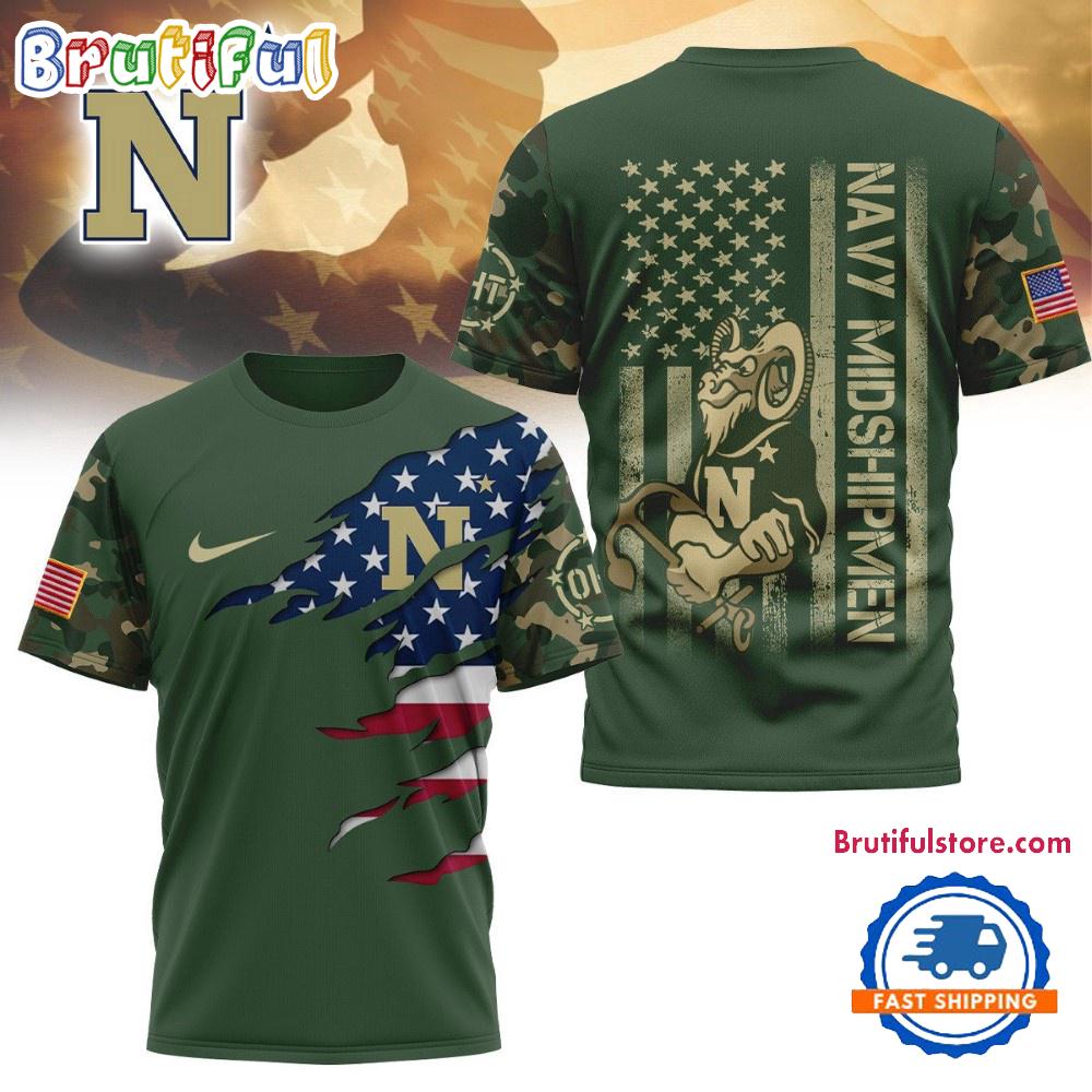 Navy Midshipmen 2025 NCAA Veteran Limited 3D Shirt