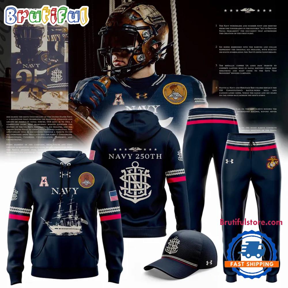 Navy Midshipmen Football 250th Anniversary Limited Hoodie