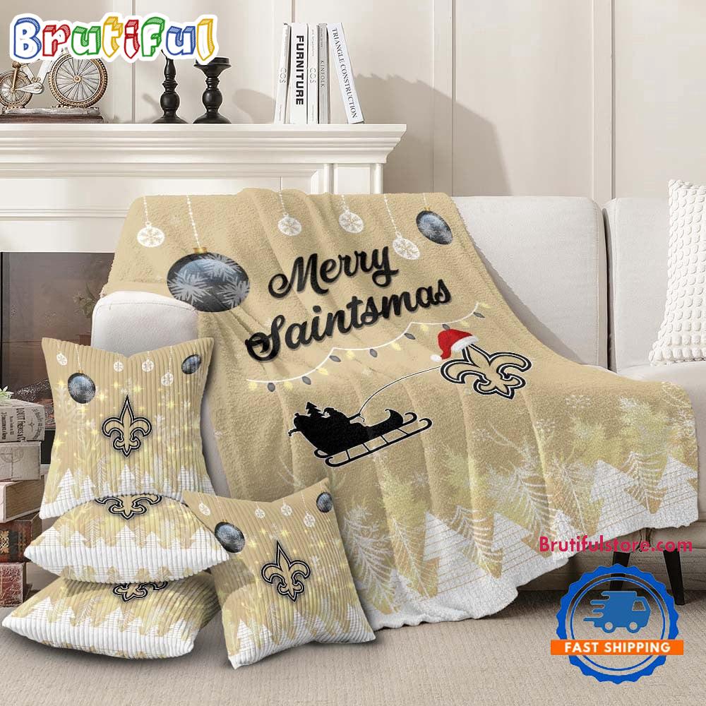 New Orleans Saints 2025 NFL Christmas Fleece Blanket, Football Limited Edition Blanket
