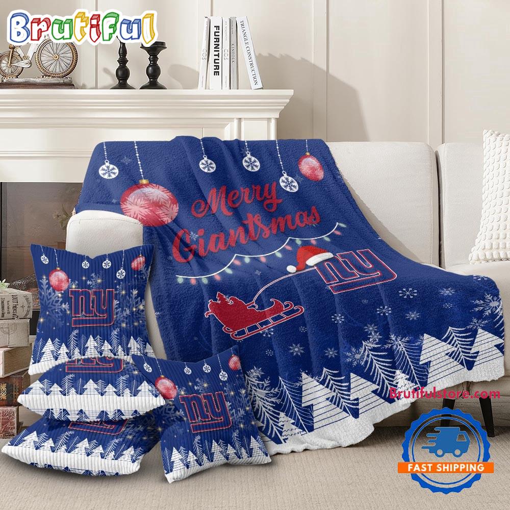 New York Giants 2025 NFL Christmas Fleece Blanket, Football Limited Edition Blanket