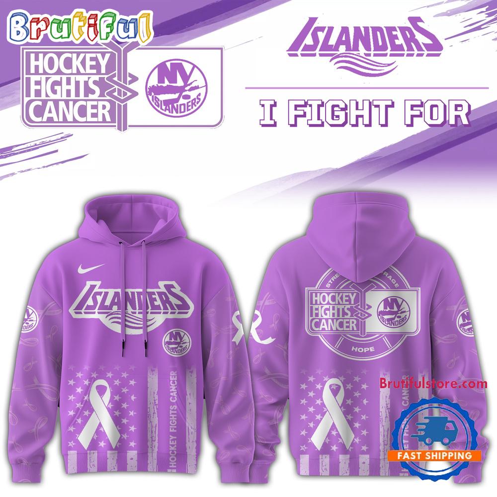 New York Islanders 2025 NHL Hockey Fights Cancer Limited Edition Hoodie Shirt