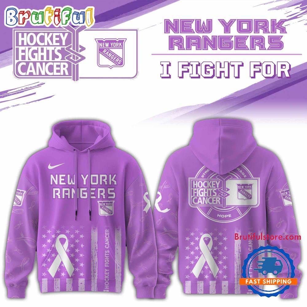 New York Rangers 2025 NHL Hockey Fights Cancer Limited Edition Hoodie Shirt