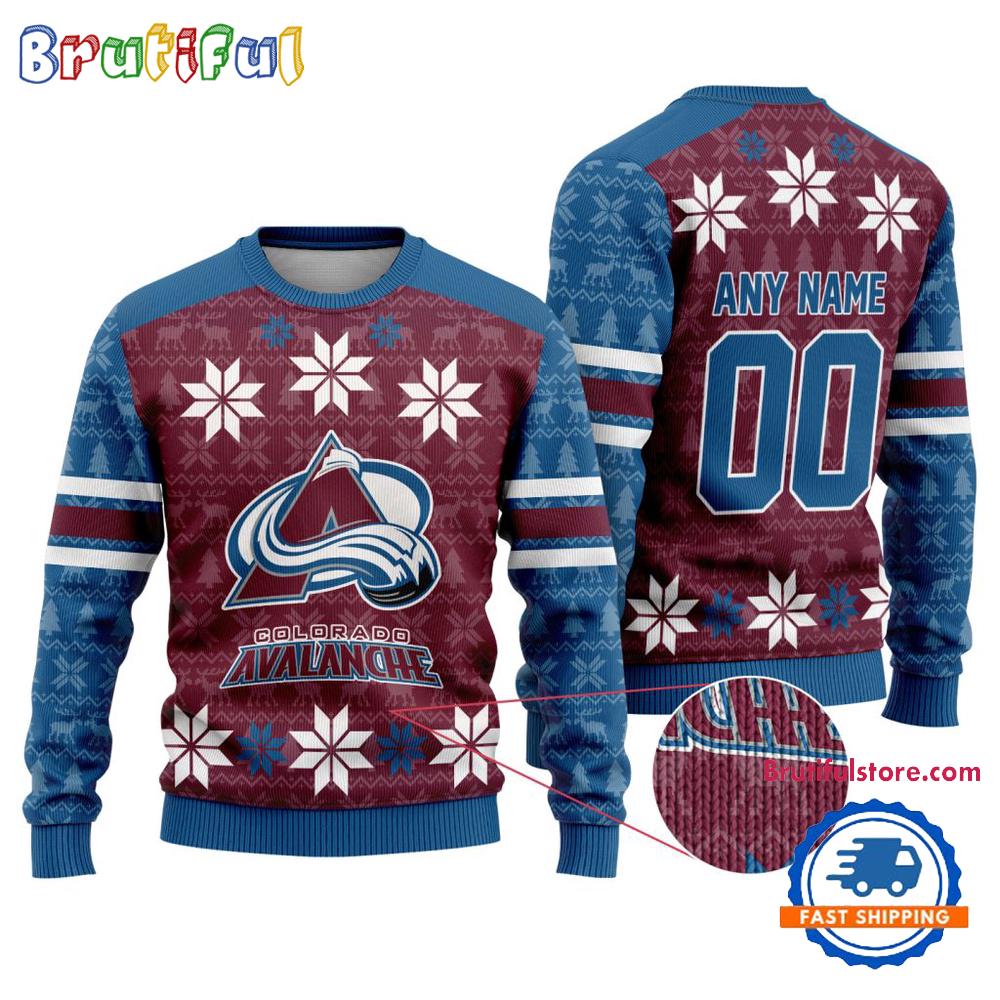 NHL Colorado Avalanche Hockey Snow Christmas Ugly Sweater