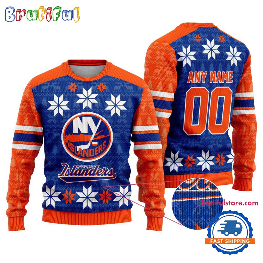 NHL New York Islanders Hockey Snow Christmas Ugly Sweater