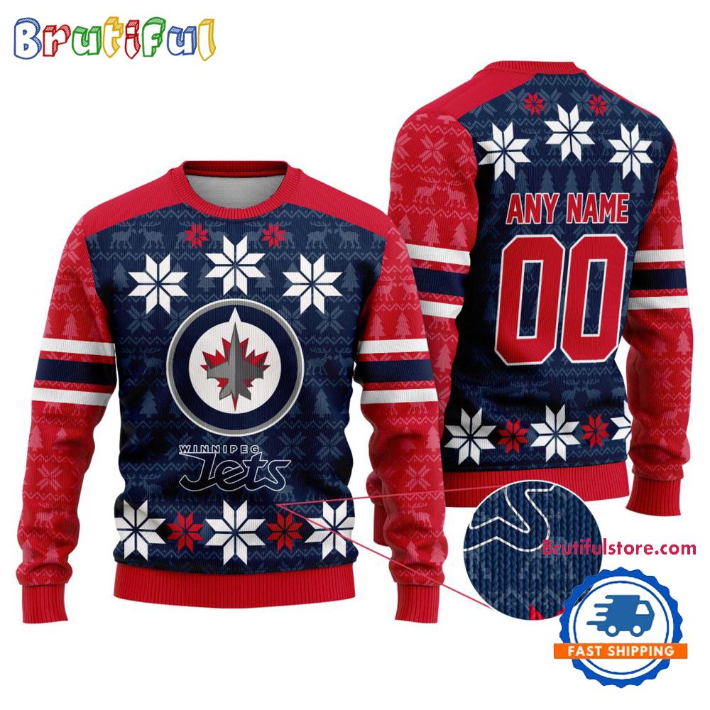 NHL Winnipeg Jets Hockey Snow Christmas Ugly Sweater