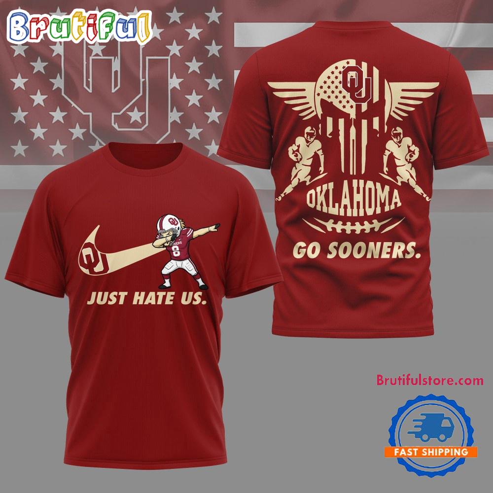Oklahoma Sooners 2025 NCAA Just Hate Us Limited 3D Shirt