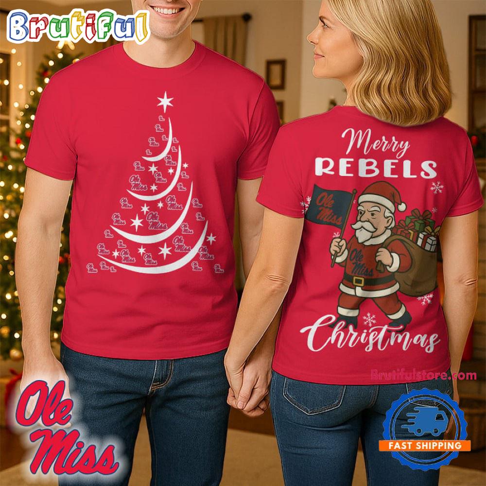 Ole Miss Rebels 2025 NCAA Merry Christmas Unisex 3D Shirt