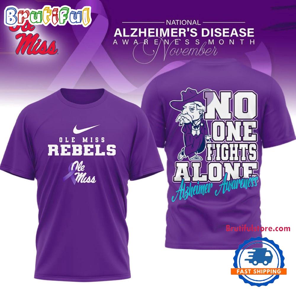 Ole Miss Rebels NCAA Alzheimer Awareness November Unisex 3D Shirt