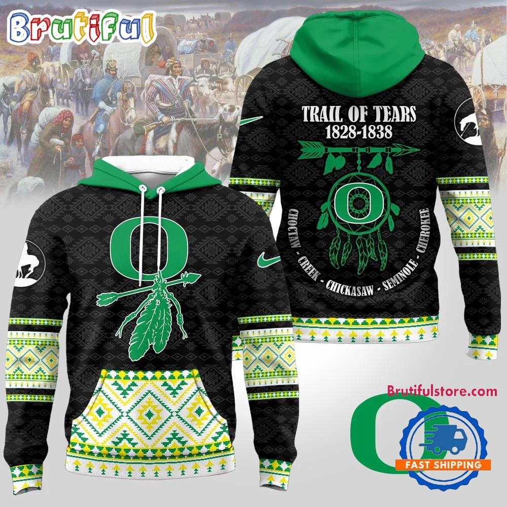 Oregon Ducks NCAA Trail of Tears Awareness 1828-1838 Limited Hoodie Shirt