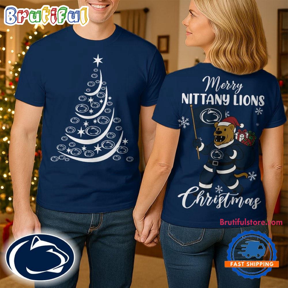 Penn State Nittany Lions 2025 NCAA Merry Christmas Unisex 3D Shirt