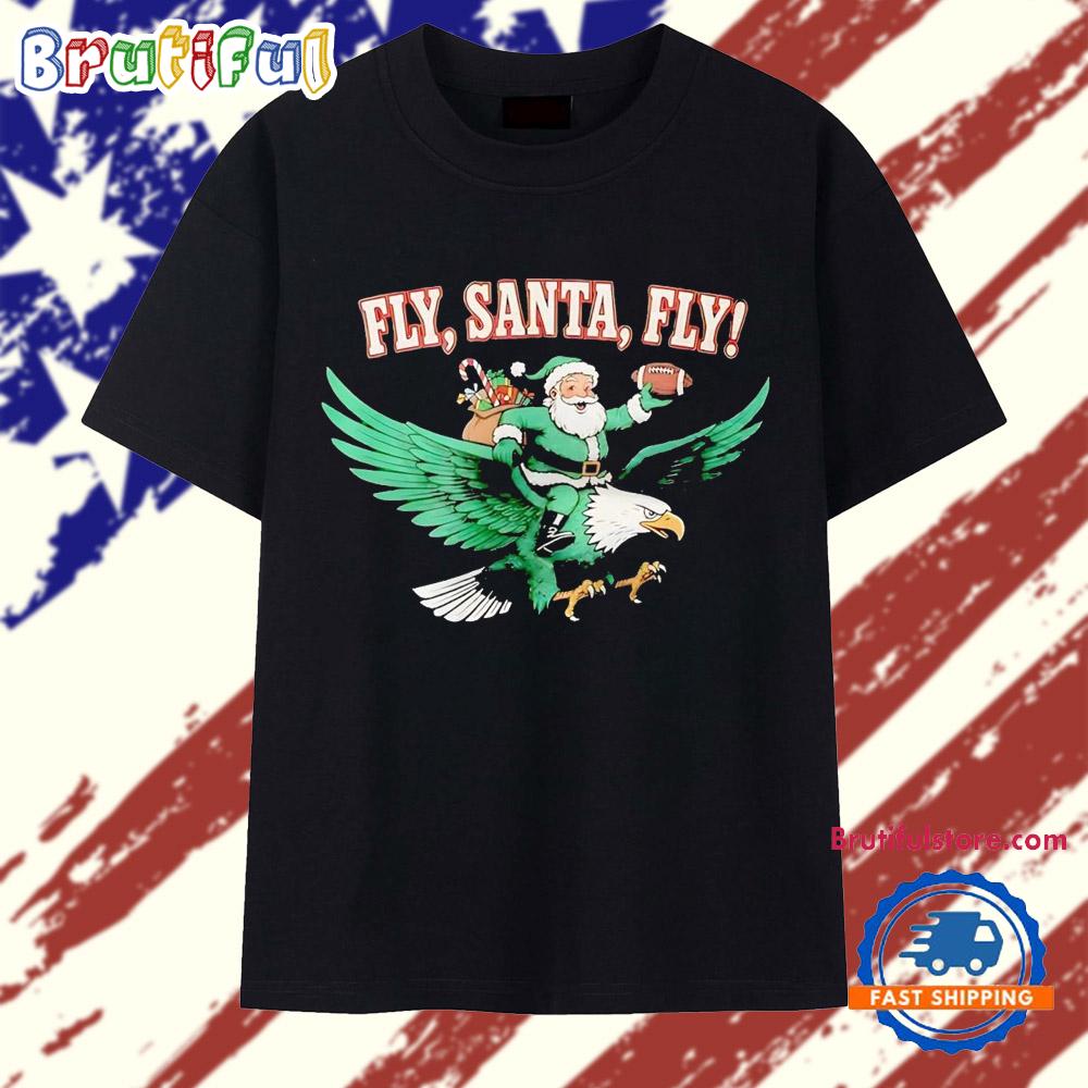 Philadelphia Eagles fly Santa fly Christmas T Shirt