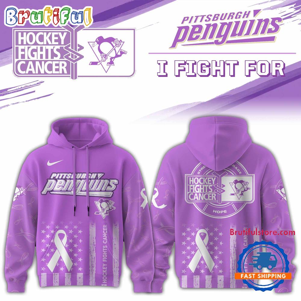Pittsburgh Penguins 2025 NHL Hockey Fights Cancer Limited Edition Hoodie Shirt