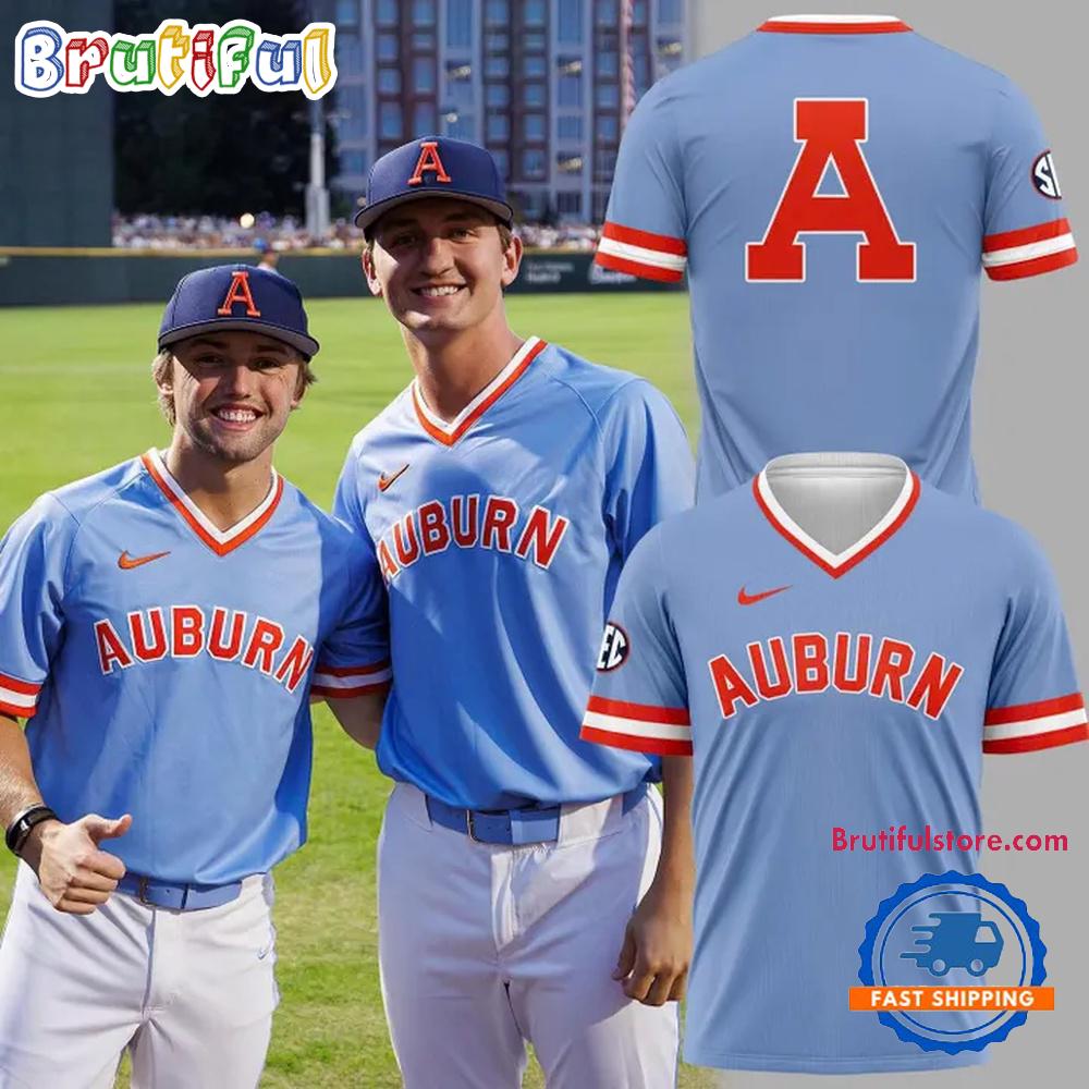 Powder Blue 1980s Auburn Tigers Baseball Limited Edition T Shirt