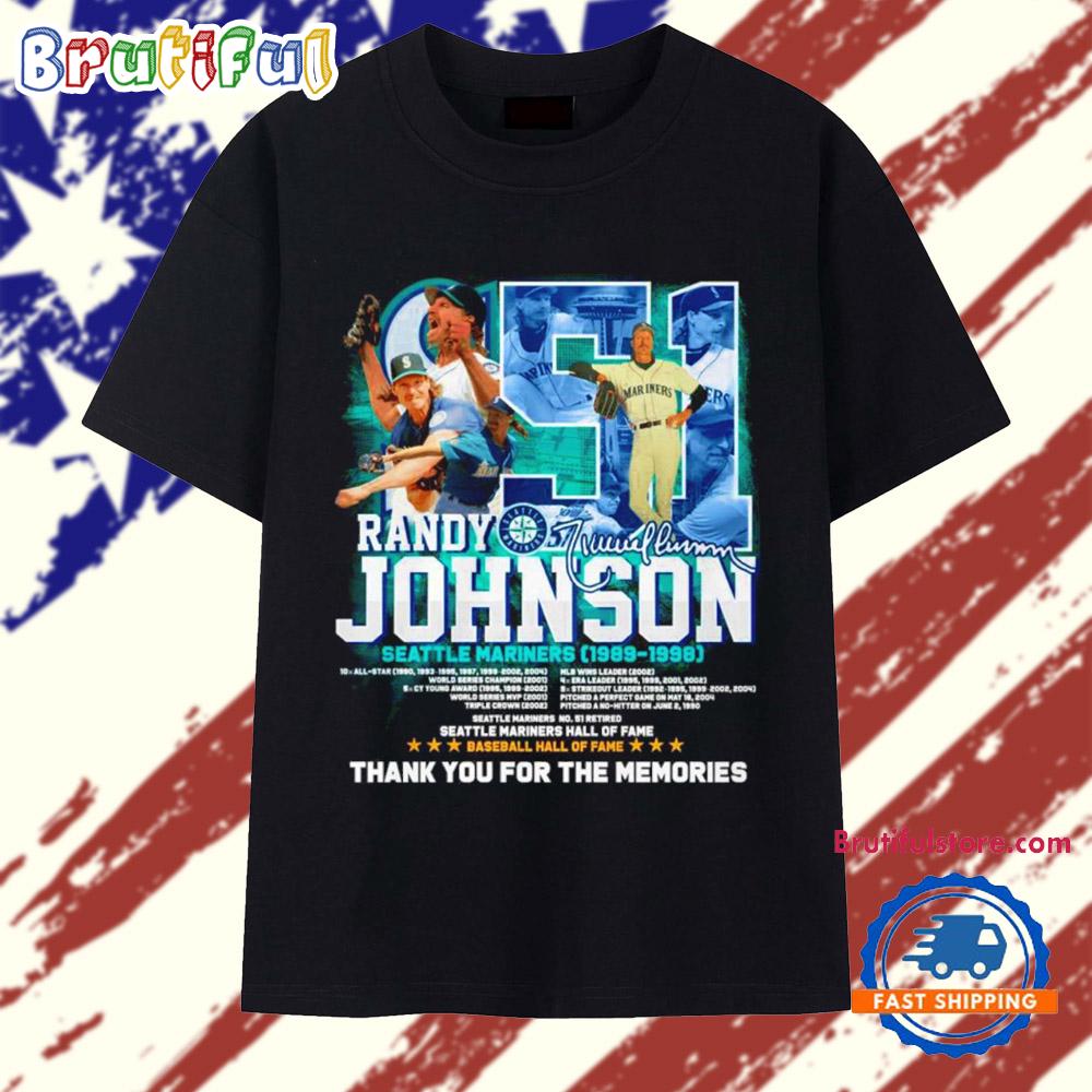 Randy Johnson Seattle Mariners 1989 1998 Thank You for the Memories T Shirt