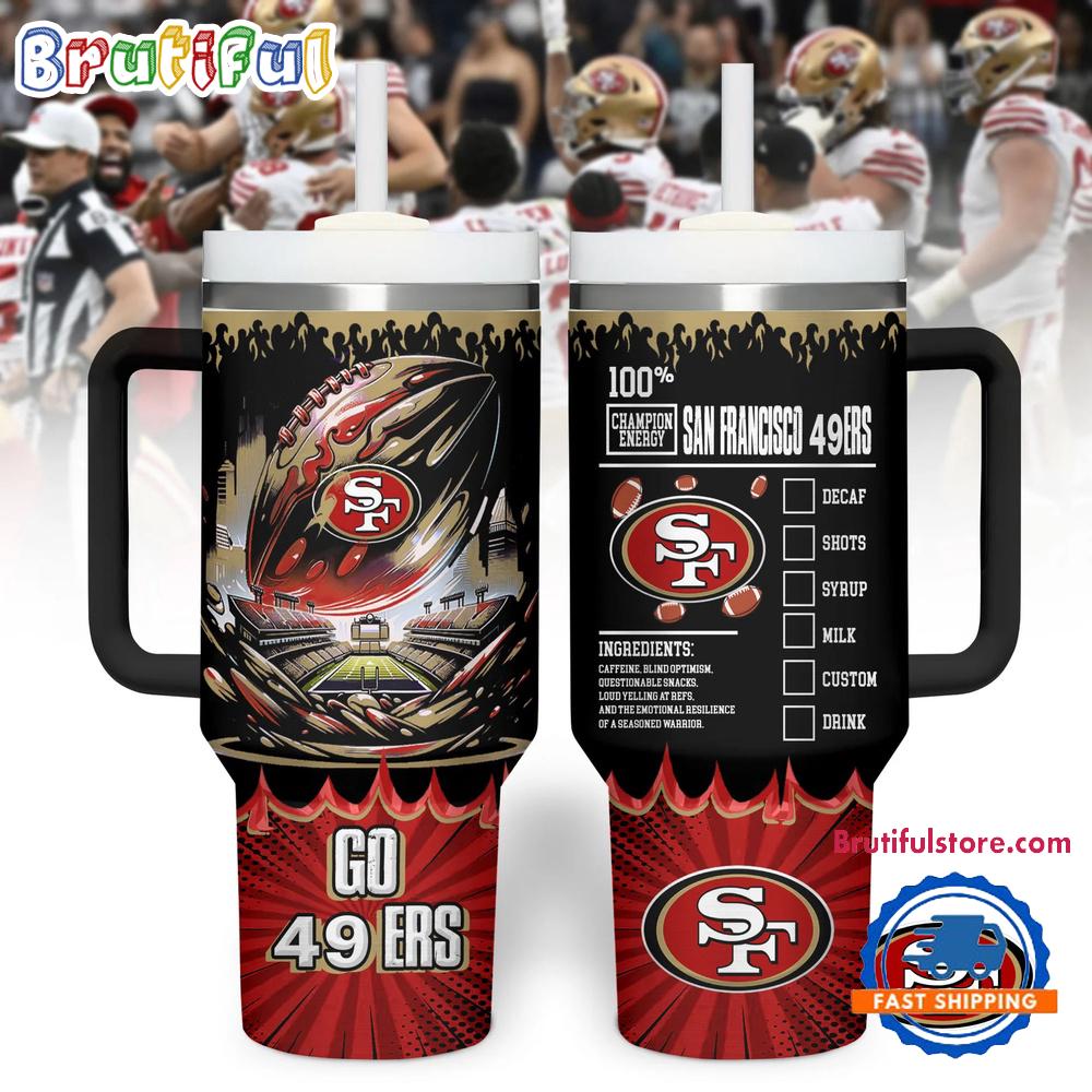 San Francisco 49ers 2025 NFL Champion Energy Tumbler Handle Cup 40oz
