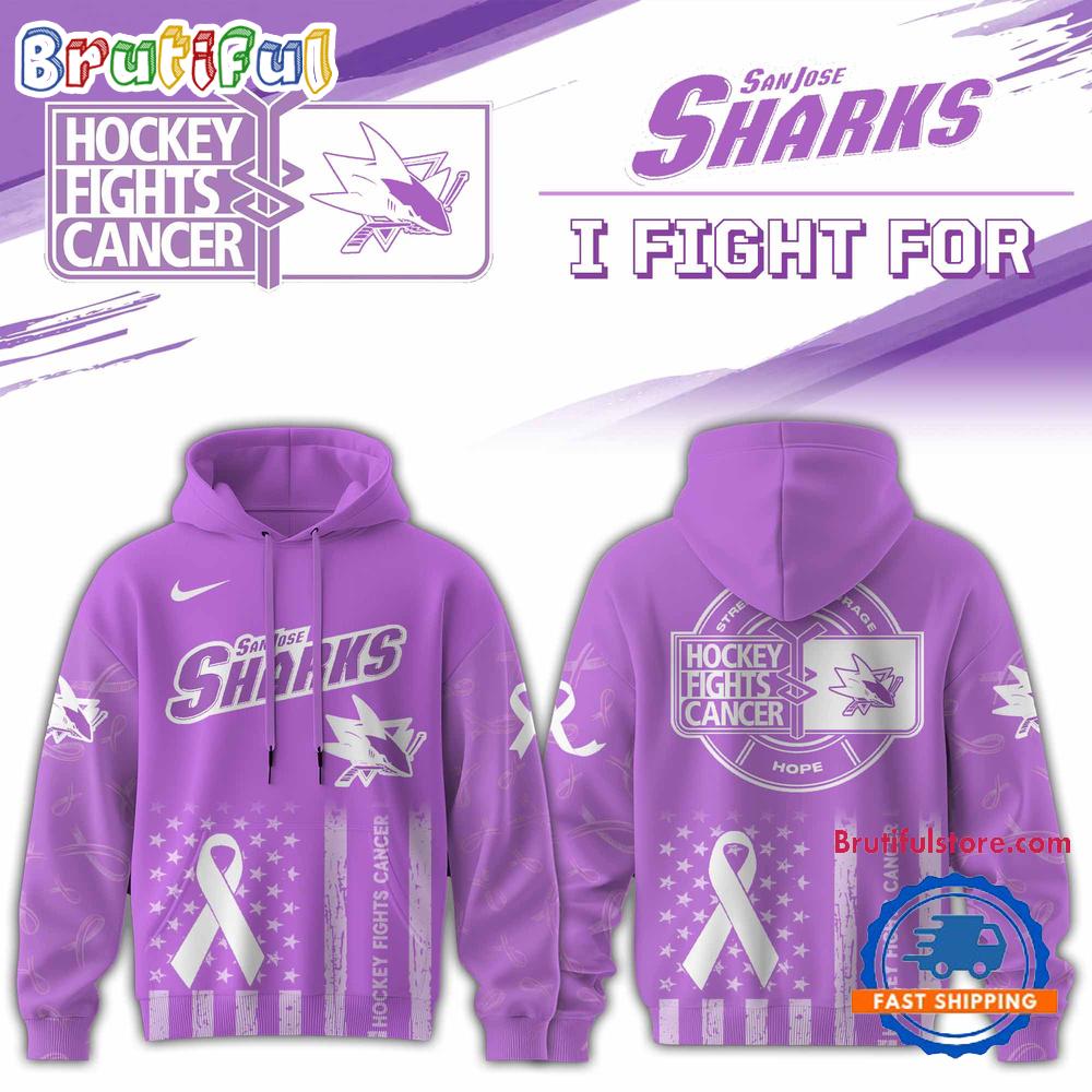 San Jose Sharks 2025 NHL Hockey Fights Cancer Limited Edition Hoodie Shirt