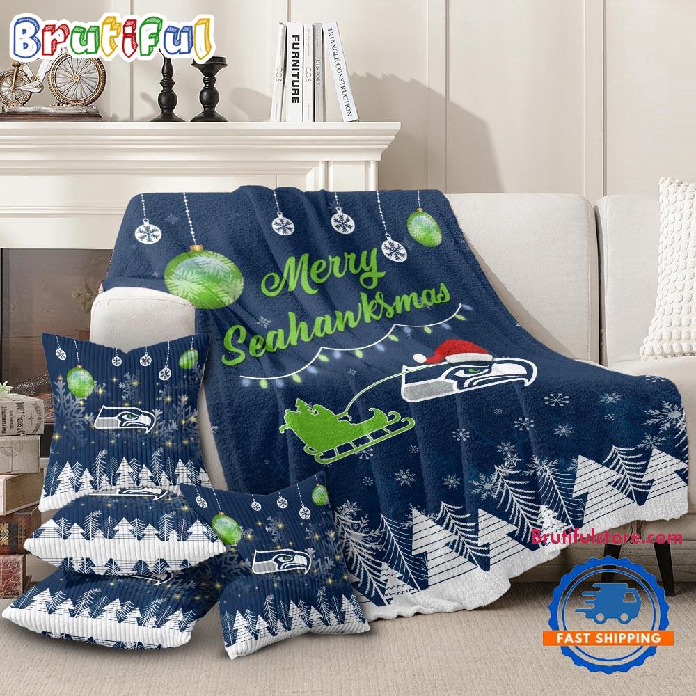 Seattle Seahawks 2025 NFL Christmas Fleece Blanket, Football Limited Edition Blanket