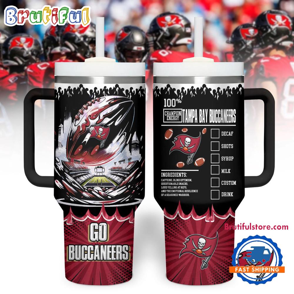 Tampa Bay Buccaneers 2025 NFL Champion Energy Tumbler Handle Cup 40oz