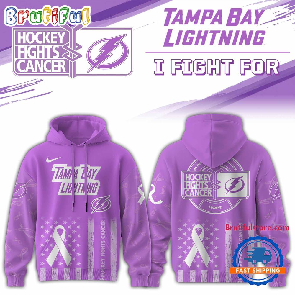 Tampa Bay Lightning 2025 NHL Hockey Fights Cancer Limited Edition Hoodie Shirt