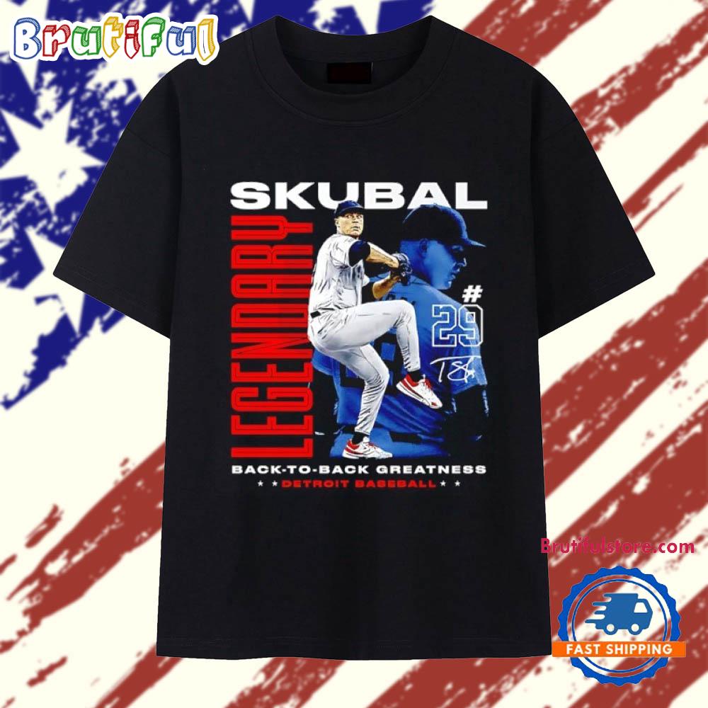 Tarik Skubal #29 Detroit Tigers Legendary back to back Greatness Signature T Shirt