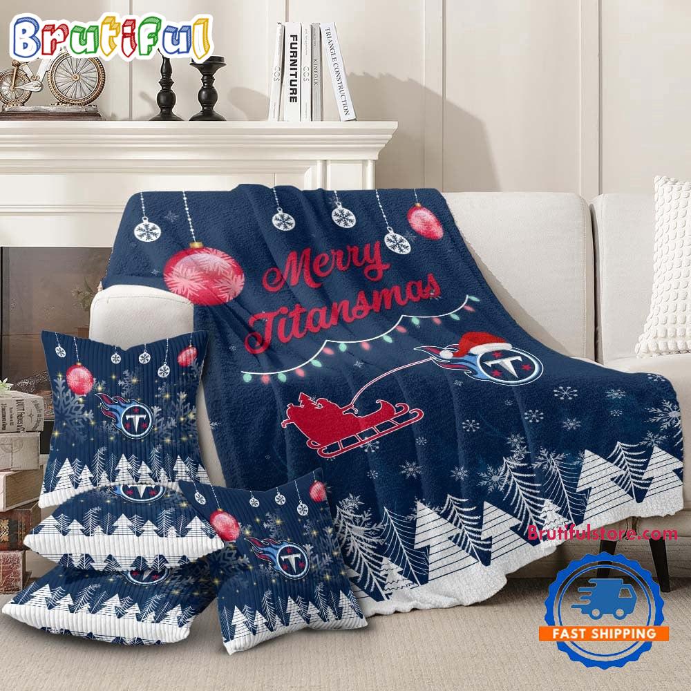 Tennessee Titans 2025 NFL Christmas Fleece Blanket, Football Limited Edition Blanket