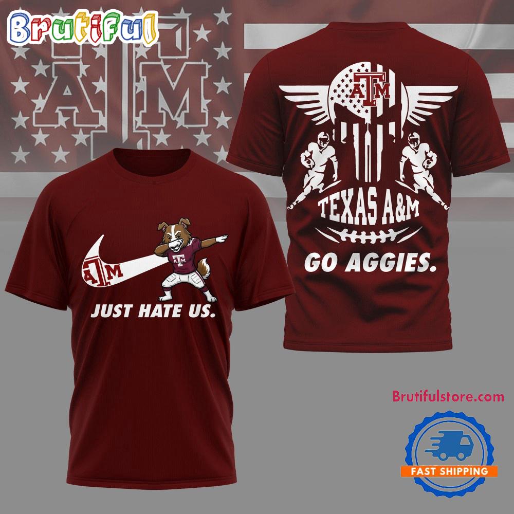 Texas A&M Aggies 2025 NCAA Just Hate Us Limited 3D Shirt
