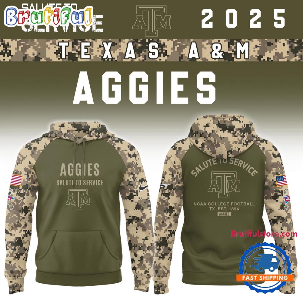 Texas AM Aggies 2025 NCAA Salute To Service Limited New Hoodie