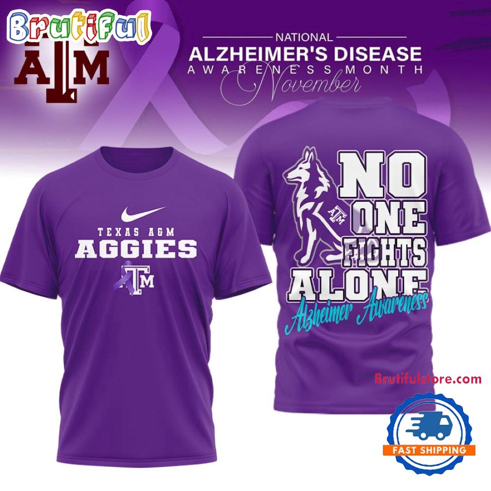 Texas A&M Aggies NCAA Alzheimer Awareness November Unisex 3D Shirt
