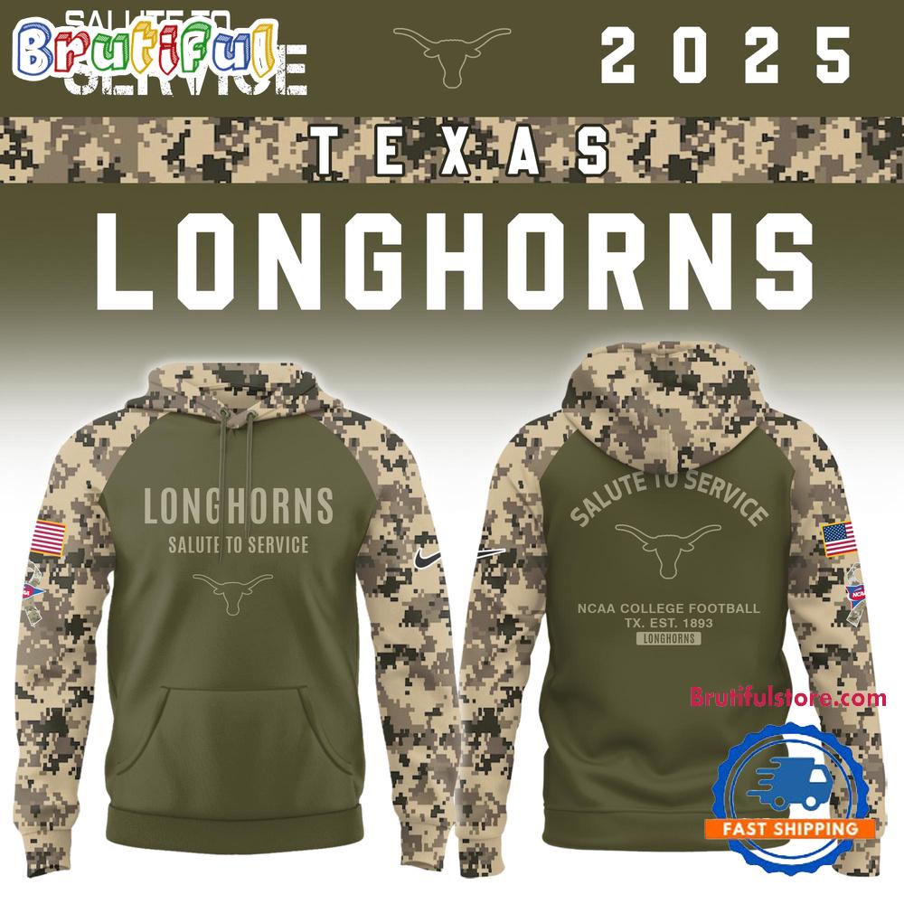 Texas Longhorns 2025 NCAA Salute To Service Limited New Hoodie