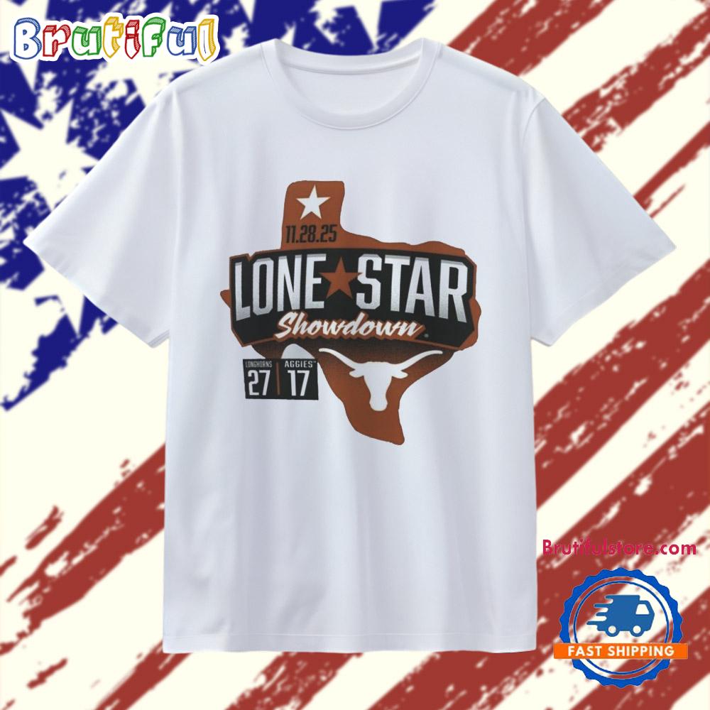 Texas Longhorns vs. Texas A&M Aggies 2025 Lone Star Showdown Score T Shirt