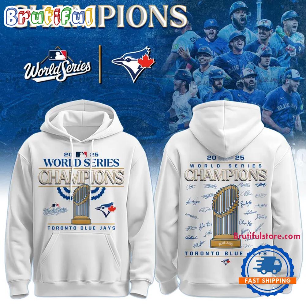 Toronto Blue Jays World Series Champions 2025 New Design White Hoodie
