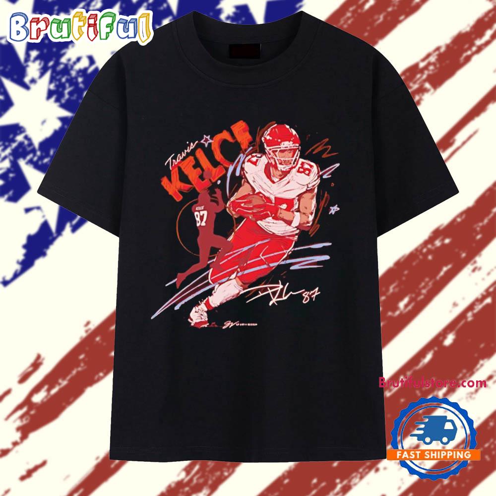 Travis Kelce Kansas City Chiefs Scribble Signature T Shirt