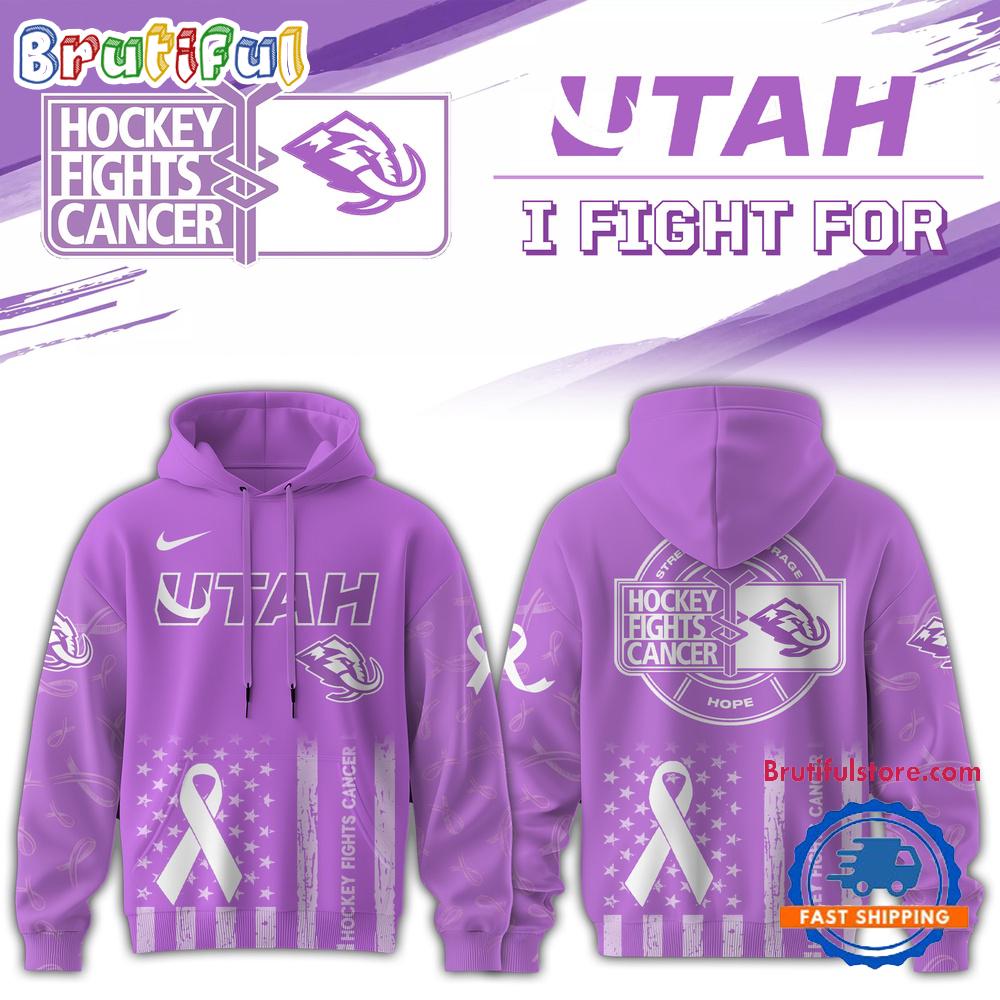 Utah Mammoth 2025 NHL Hockey Fights Cancer Limited Edition Hoodie Shirt