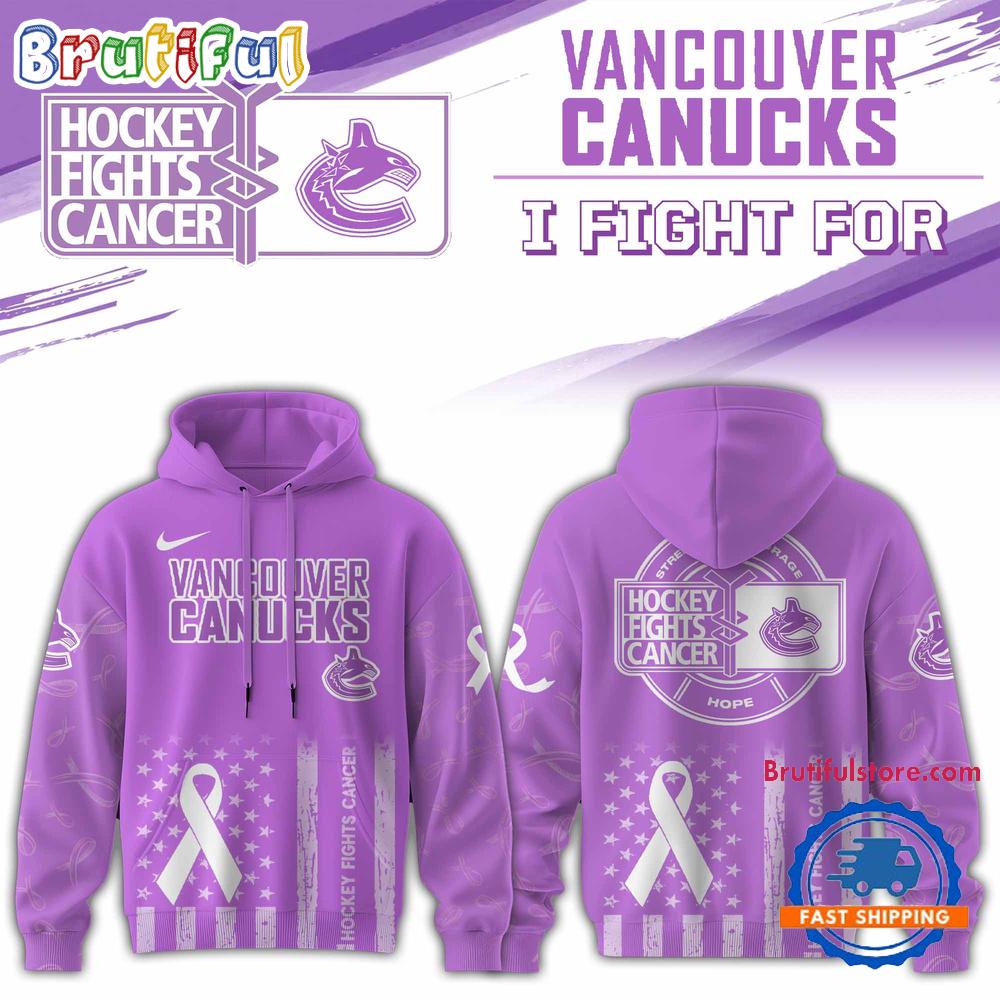 Vancouver Canucks 2025 NHL Hockey Fights Cancer Limited Edition Hoodie Shirt