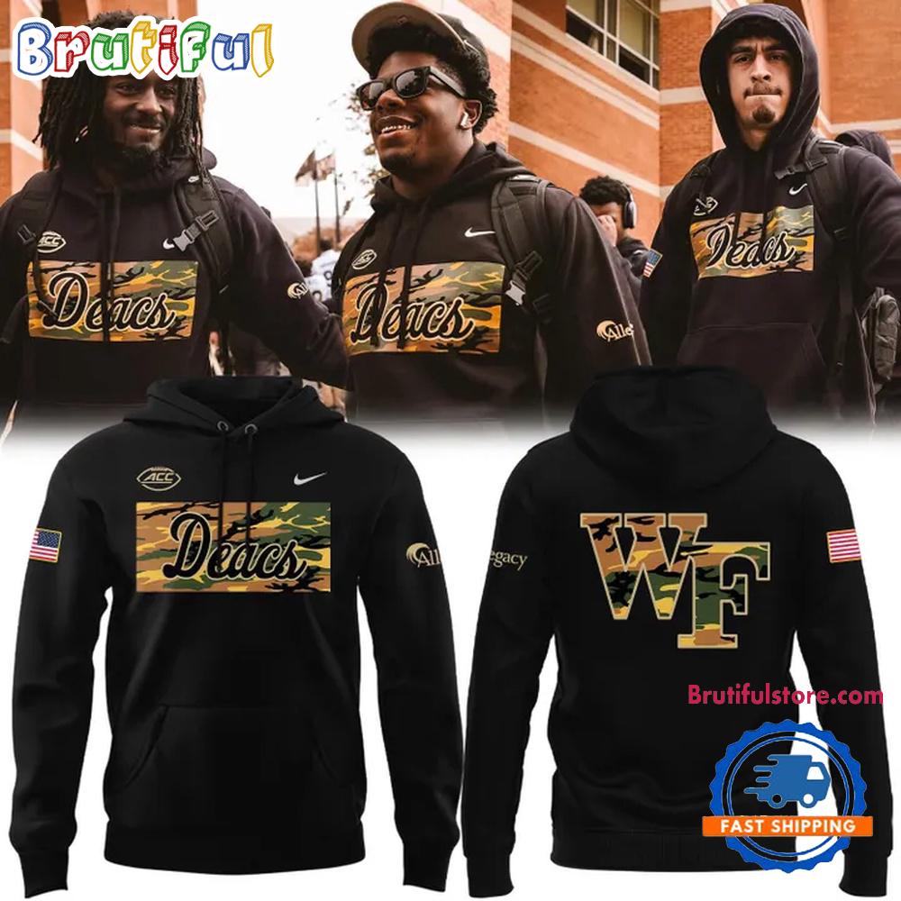 Wake Forest Demon Deacons Football New Salute to Service 2025 Hoodie Shirt
