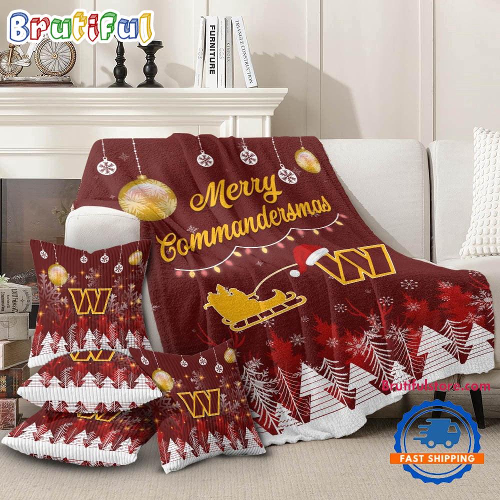 Washington Commanders 2025 NFL Christmas Fleece Blanket, Football Limited Edition Blanket