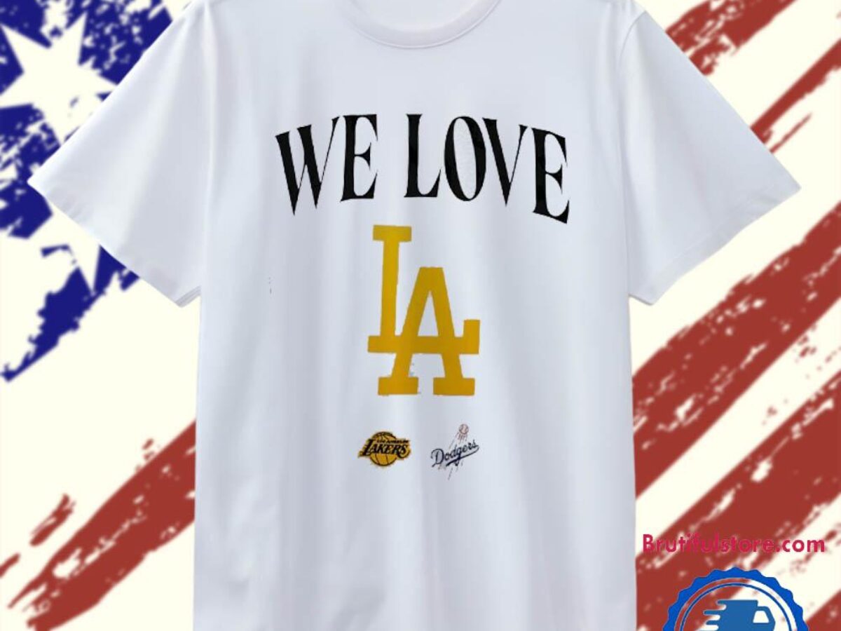 2024 Dodgers Showtime Lakers 配布Tシャツ M We Love LA Los Angeles Dodgers and Los Angeles Lakers T Shirt