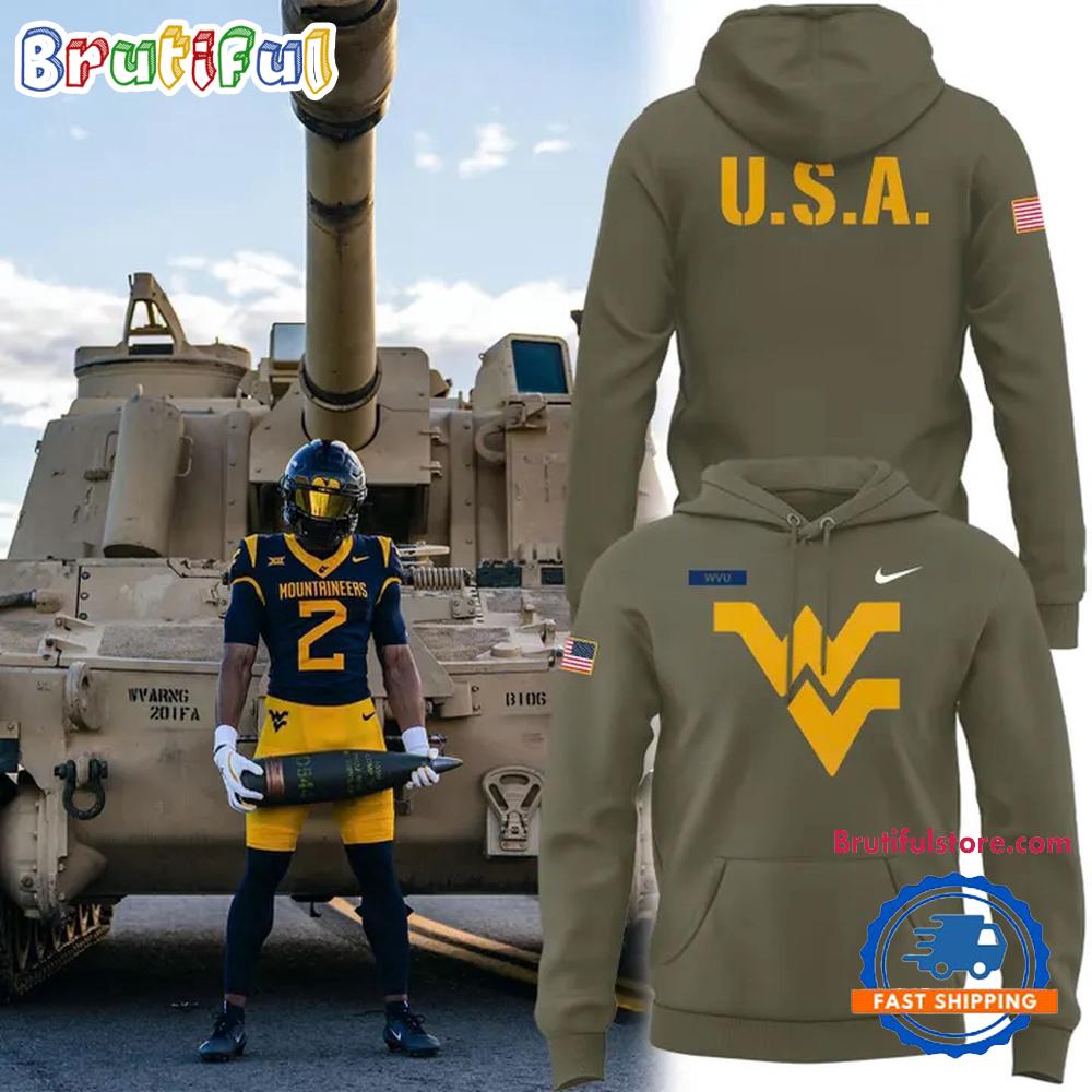 West Virginia Mountaineers 2025 Football Military Appreciation Limited Hoodie